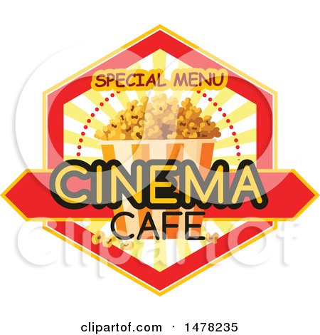 Clipart of a Popcorn and Text Design - Royalty Free Vector Illustration by Vector Tradition SM