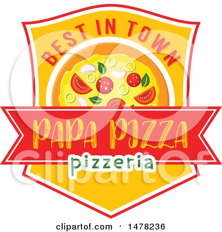 Clipart of a Pizza and Text Design - Royalty Free Vector Illustration by Vector Tradition SM