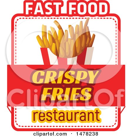 Clipart of a French Fry and Text Design - Royalty Free Vector Illustration by Vector Tradition SM