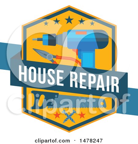 Clipart of a House Repair and Tools Design - Royalty Free Vector Illustration by Vector Tradition SM