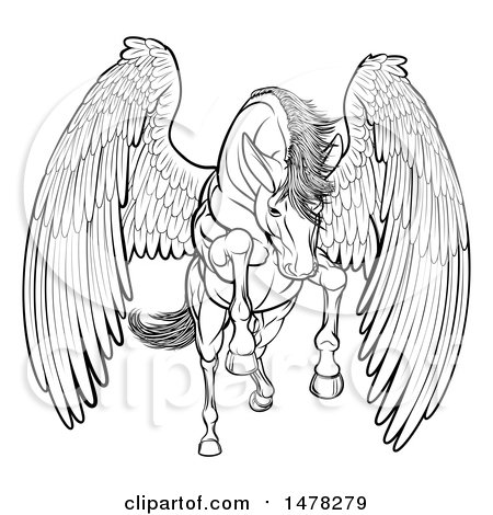 Flying Horse Illustration. Royalty Free SVG, Cliparts, Vectors, and Stock  Illustration. Image 85864656.