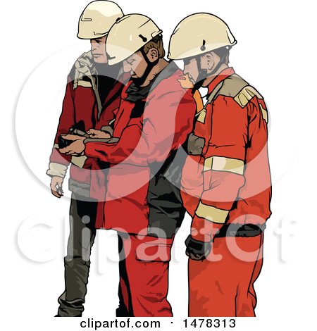 Clipart of a Team of Male Workers - Royalty Free Vector Illustration by dero