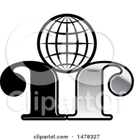 Clipart of a Letter J and Globe Design - Royalty Free Vector Illustration by Lal Perera