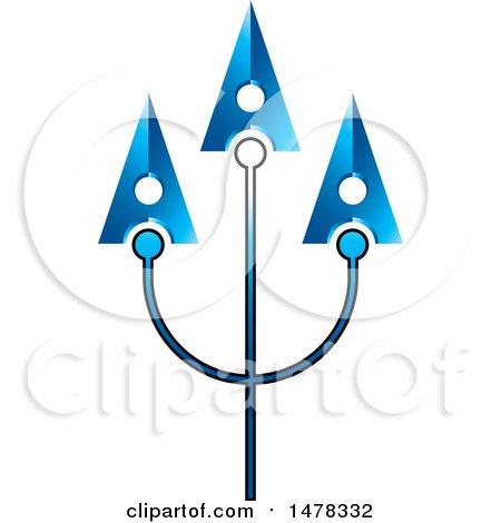 Clipart of a Trident Design with Letter a Prongs - Royalty Free Vector Illustration by Lal Perera