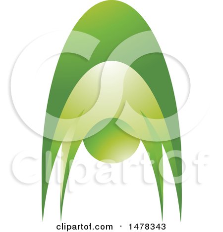 Clipart of a Green Abstract Person Exercising - Royalty Free Vector Illustration by Lal Perera