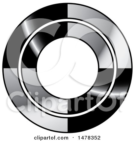 Clipart of a Silver and Black Circle Design - Royalty Free Vector Illustration by Lal Perera