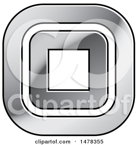 Clipart of a Silver Square Design with Rounded Corners - Royalty Free Vector Illustration by Lal Perera