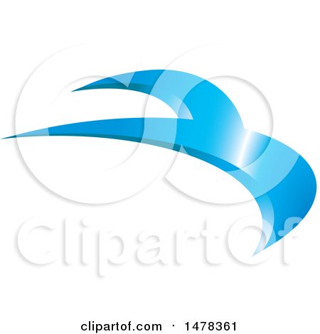 Clipart of a Blue Swoosh Design - Royalty Free Vector Illustration by Lal Perera