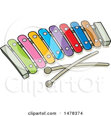 Clipart of a Colorful Xylophone - Royalty Free Vector Illustration by Lal Perera