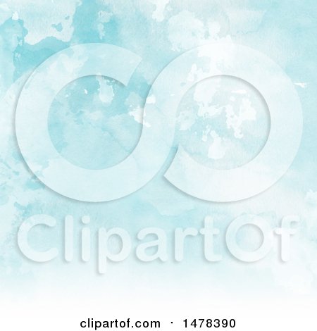 Clipart of a Blue Watercolor Texture Background - Royalty Free Vector Illustration by KJ Pargeter