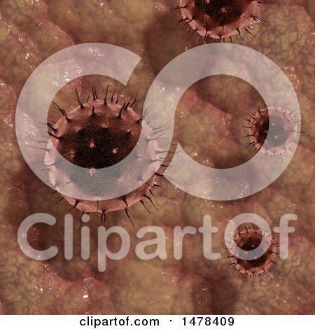 Clipart of 3d Viruses on Skin - Royalty Free Illustration by KJ Pargeter