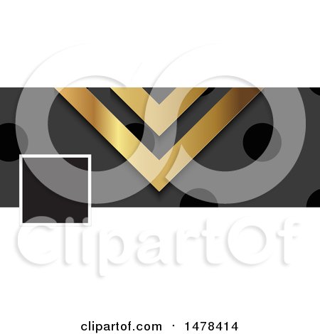 Clipart of a Gold Black and Gray Metal Social Media Cover Banner Design Element - Royalty Free Vector Illustration by KJ Pargeter