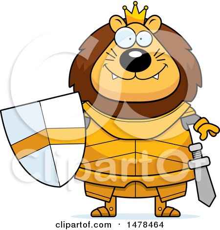 Clipart of a Chubby Lion Knight - Royalty Free Vector Illustration by Cory Thoman