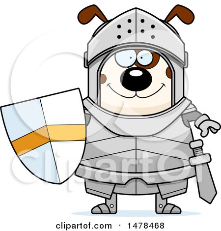 Clipart of a Chubby Dog Knight - Royalty Free Vector Illustration by Cory Thoman