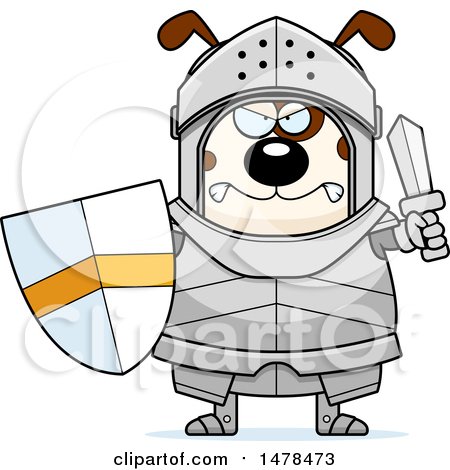 Clipart of a Chubby Mad Dog Knight - Royalty Free Vector Illustration by Cory Thoman