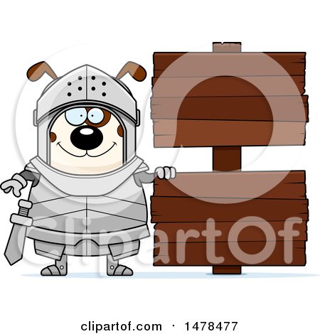 Clipart of a Chubby Dog Knight by Wood Signs - Royalty Free Vector Illustration by Cory Thoman