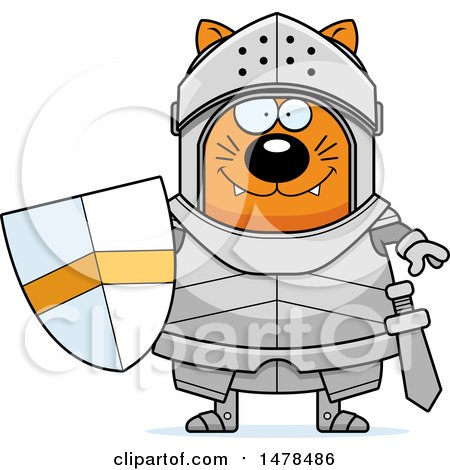 Clipart of a Chubby Cat Knight - Royalty Free Vector Illustration by Cory Thoman