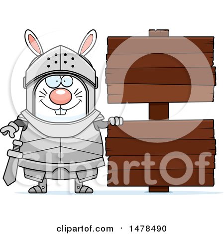 Clipart of a Chubby Rabbit Knight by Wood Signs - Royalty Free Vector Illustration by Cory Thoman
