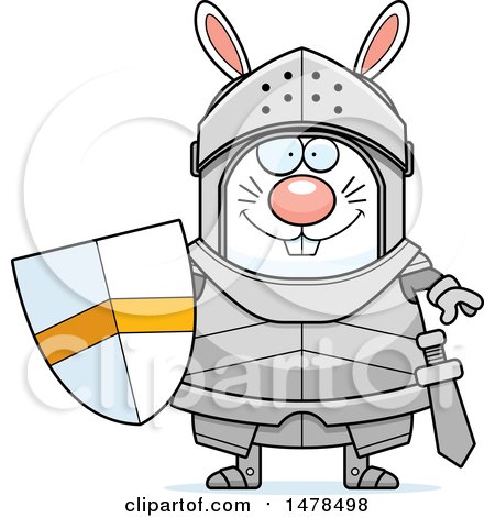 Clipart of a Chubby Rabbit Knight - Royalty Free Vector Illustration by Cory Thoman