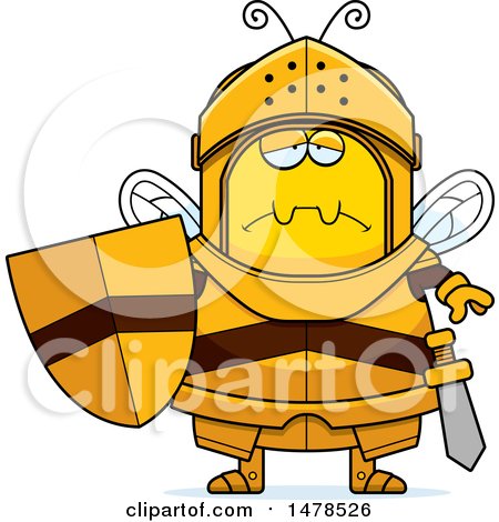Clipart of a Chubby Sad Bee Knight - Royalty Free Vector Illustration by Cory Thoman