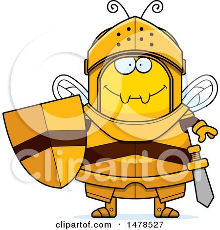Clipart of a Chubby Bee Knight - Royalty Free Vector Illustration by Cory Thoman