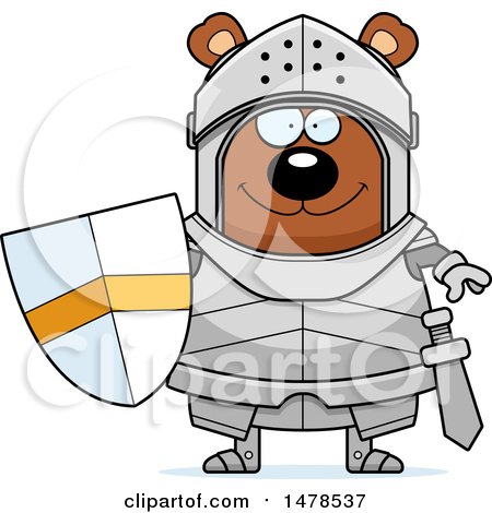 Clipart of a Chubby Bear Knight - Royalty Free Vector Illustration by Cory Thoman