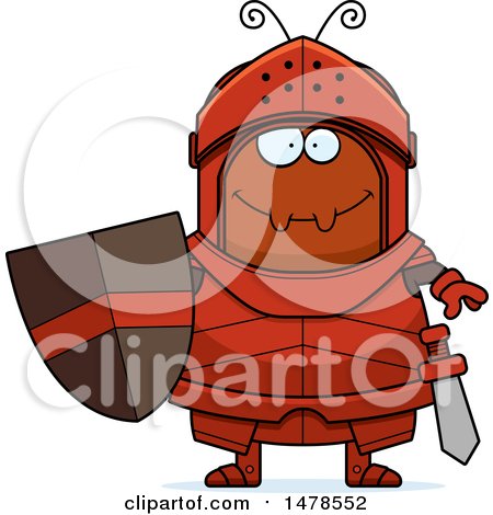 Clipart of a Chubby Ant Knight - Royalty Free Vector Illustration by Cory Thoman