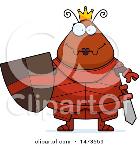 Clipart of a Chubby Queen Ant in Armor - Royalty Free Vector Illustration by Cory Thoman