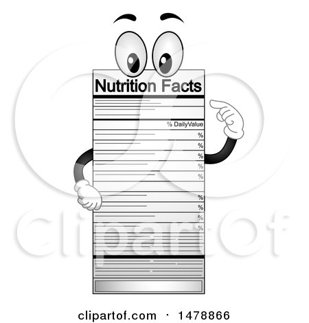 Clipart of a Nutrition Facts Label Mascot - Royalty Free Vector Illustration by BNP Design Studio