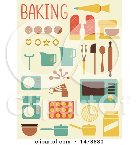 Clipart of Flat Styled Baking Icons - Royalty Free Vector Illustration by BNP Design Studio