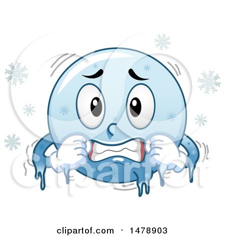 Clipart of a Cold Blue Smiley Face Emoji Freezing - Royalty Free Vector Illustration by BNP Design Studio