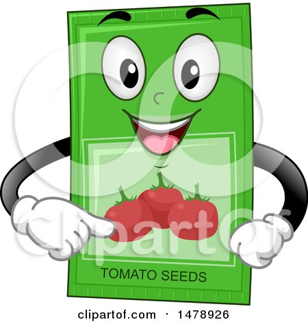 Clipart of a Tomato Seeds Packet Mascot - Royalty Free Vector Illustration by BNP Design Studio