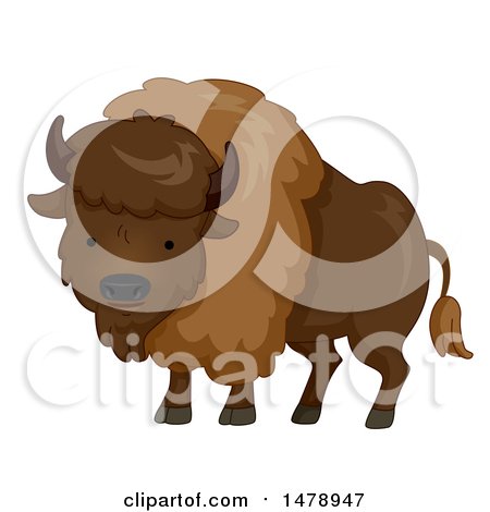 Clipart of a Cute Bison - Royalty Free Vector Illustration by BNP Design Studio