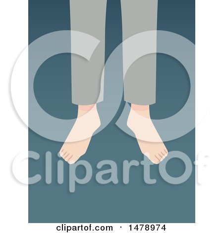 Clipart of Legs of a Suicide Victim over Blue - Royalty Free Vector Illustration by BNP Design Studio