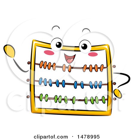 Clipart of a Presenting Abacus Mascot - Royalty Free Vector Illustration by BNP Design Studio