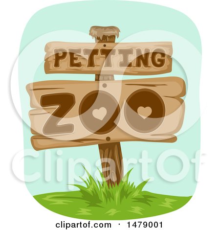 Clipart of a Petting Zoo Sign - Royalty Free Vector Illustration by BNP Design Studio