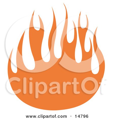 Oramge Flames Forming a Partial Circle Clipart Illustration by Andy Nortnik