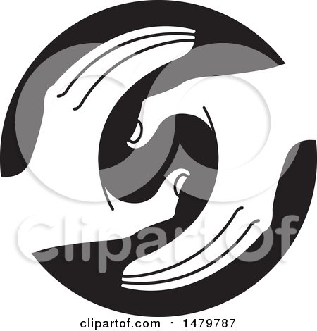 Clipart of a Pair of Hands in a Circle - Royalty Free Vector Illustration by Lal Perera