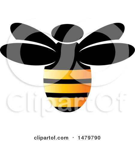 Clipart of a Bee with Gradient Stripes - Royalty Free Vector Illustration by Lal Perera