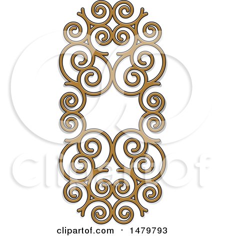 Clipart of a Spiral Frame Design Element - Royalty Free Vector Illustration by Lal Perera