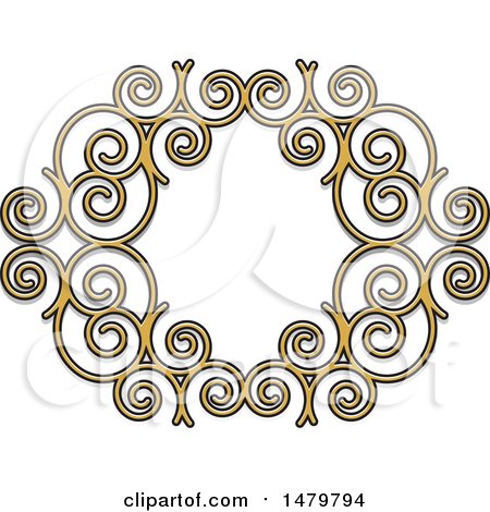 Clipart of a Spiral Frame Design Element - Royalty Free Vector Illustration by Lal Perera