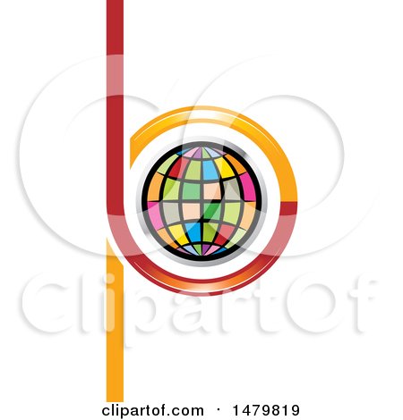 Clipart of a Colorful Globe in Abstract Letters B and P Design - Royalty Free Vector Illustration by Lal Perera