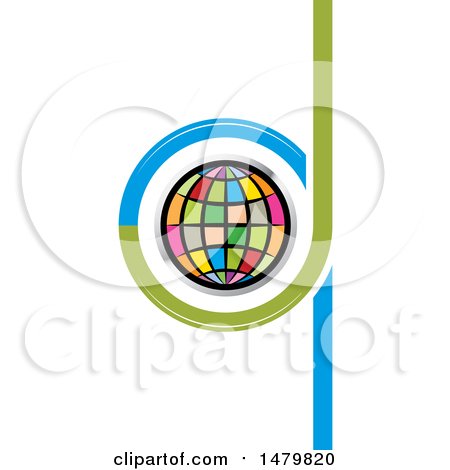 Clipart of a Colorful Globe in Abstract Letters D and Q Design - Royalty Free Vector Illustration by Lal Perera