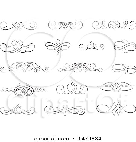 Clipart of Vintage Calligraphic Design Elements - Royalty Free Vector Illustration by Frisko
