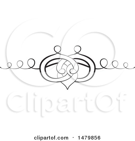 Clipart of a Vintage Calligraphic Wedding Band Design Element - Royalty Free Vector Illustration by Frisko