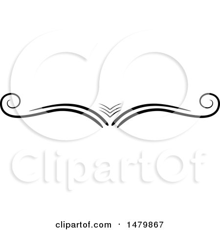 Clipart of a Vintage Calligraphic Open Book Design Element - Royalty Free Vector Illustration by Frisko