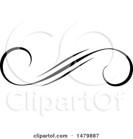 Clipart of a Vintage Calligraphic Design Element - Royalty Free Vector Illustration by Frisko