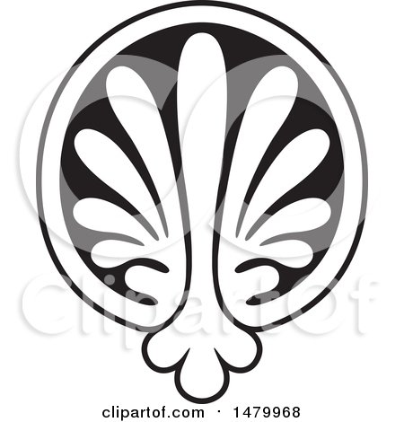 Clipart of a Vintage Scallop Design Element - Royalty Free Vector Illustration by Frisko