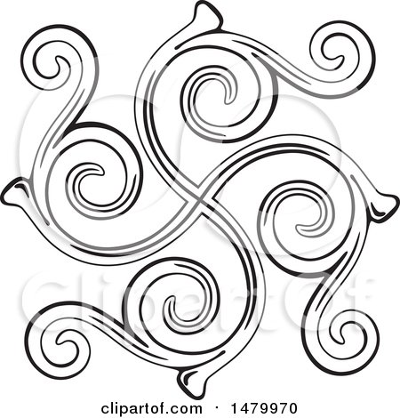 Clipart of a Vintage Spiral Design Element - Royalty Free Vector Illustration by Frisko