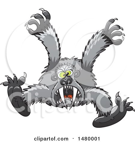 Clipart of a Scary Gorilla Attacking - Royalty Free Vector Illustration by Zooco